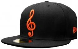 New Era Music Note Black Orange Cap 59fifty 5950 Fitted Special Limited Edition