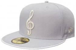 New Era Music Note Grey White Cap 59fifty 5950 Fitted Special Limited Edition