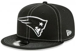 New Era New England Patriots Black White Sideline ONF 19 Road 59fifty 5950 Fitted Cap NFL