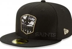 New Era New Orleans Saints On Field 19 Salute To Service STS Black Cap 59fifty 5950 Fitted Limited Edition