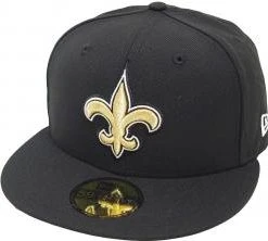 New Era New Orleans Saints Solid Black On Field NFL Cap 59fifty 5950 Fitted Limited Edition