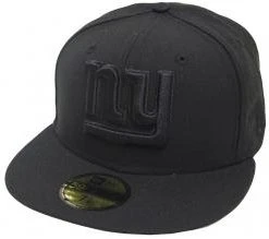 New Era New York Giants Black On Black Cap 59fifty 5950 Fitted Men NFL Special Limited Edition