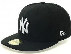New Era New York Yankees Cap Black White 59fifty Basic Fitted Basecap 5950 MLB