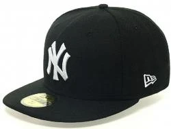 New Era New York Yankees Cap Black White 59fifty Basic Fitted Basecap 5950 MLB