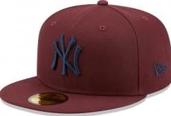 New Era New York Yankees Maroon Navy League Essential 59fifty 5950 Fitted Cap Kappe