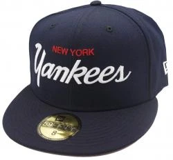 New Era New York Yankees Script Navy Cooperstown Sidepatch 59fifty Limited Edition Fitted Cap