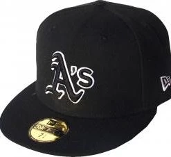 New Era Oakland Athletics Black White Logo Cap 59fifty 5950 Fitted MLB Limited Edition
