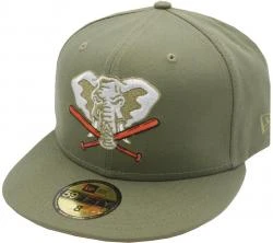 New Era Oakland Athletics Cooperstown Elephant Olive 59fifty Limited Edition Fitted Cap