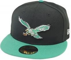 New Era Philadelphia Eagles Black Green 2 Tone Classic Logo NFL Cap 59fifty 5950 Fitted Limited Edition