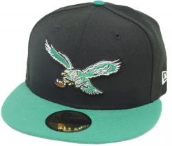 New Era Philadelphia Eagles Black Green 2 Tone Classic Logo NFL Cap 59fifty 5950 Fitted Limited Edition