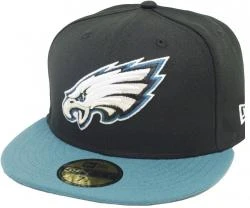 New Era Philadelphia Eagles Black Green 2 Tone On Field NFL Cap 59fifty 5950 Fitted Limited Edition