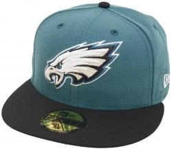 New Era Philadelphia Eagles Green Black 2 Tone On Field NFL Cap 59fifty 5950 Fitted Limited Edition