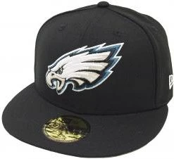 New Era Philadelphia Eagles Solid Black On Field NFL Cap 59fifty 5950 Fitted Limited Edition