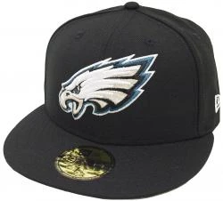 New Era Philadelphia Eagles Solid Black On Field NFL Cap 59fifty 5950 Fitted Limited Edition