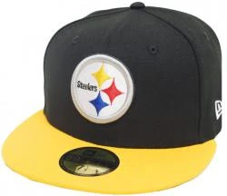 New Era Pittsburgh Steelers Black Yellow 2 Tone On Field NFL Cap 59fifty 5950 Fitted Limited Edition