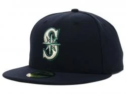 New Era Seattle Mariners AC Performance Home 59fifty Fitted Cap MLB Authentic