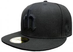 New Era Seattle Mariners Cooperstown M Black On Black Cap 59fifty 5950 Fitted Special Limited Edition