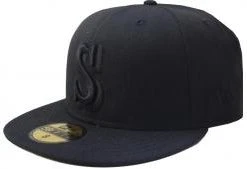 New Era Seattle Mariners Cooperstown S Logo Black On Black Cap 59fifty 5950 Fitted Special Limited Edition