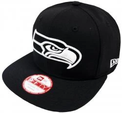 New Era Seattle Seahawks Black White Logo Snapback Cap 9fifty Limited Edition