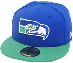New Era Seattle Seahawks Royal Green 2 Tone Classic Logo NFL Cap 59fifty 5950 Fitted Limited Edition