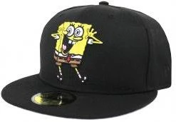 New Era Spongebob Squarepants Black Cap 59fifty 5950 Fitted Nickelodeon Limited Custom Edition