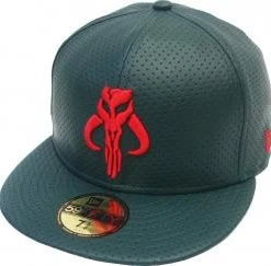 New Era Star Wars Boba Fett Dark Green Leather 59fifty Fitted Cap 5950 Limited Edition