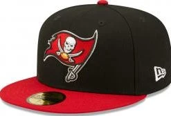 New Era Tampa Bay Buccaneers Black Red Sidepatch 59fifty 5950 Fitted Cap Kappe