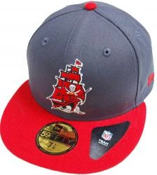 New Era Tampa Bay Buccaneers Ship Logo Graphite Red NFL Cap 59fifty 5950 Fitted Basecap Kappe Men Special Limited Edition