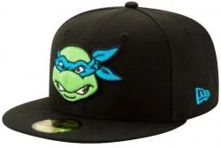 New Era Teenage Mutant Ninja Turtles Leonardo Black Blue Cap 59fifty 5950 Fitted Limited Custom Edition