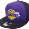 New Era Tricolor Los Angeles Lakers Yellow Black Purple Sidepatch Snapback Cap 9fifty 950 OSFA Exclusive Limited Edition
