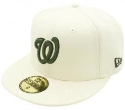 New Era Washington Nationals Offwhite Green Sidepatch 59fifty 5950 Fitted Cap Limited Exclusive Edition
