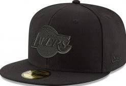 New Era Los Angeles Lakers Black On Black Cap 59fifty 5950 Fitted Men Special Limited Edition