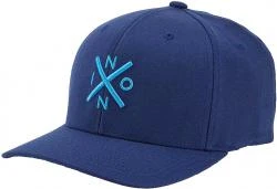 Nixon Exchange Navy FF Athletic Fit Cap Flexfit Curved Visor L XL